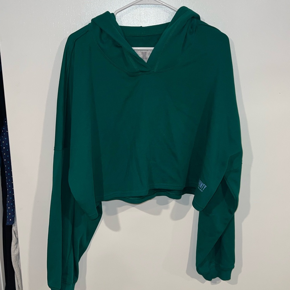 Savage X Fenty Green Cropped Oversized Hoodie